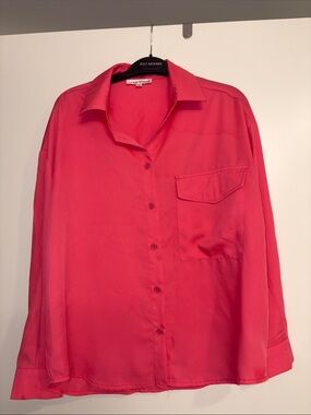 Bright Pink Button-Up Shirt